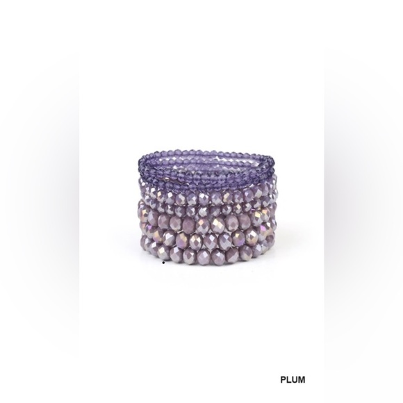 NWT 7 PCS MULTI-LAYER STACKABLE BEADED BRACELET - Picture 2 of 8